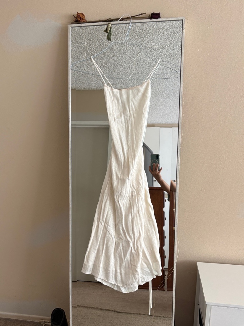 White Slip Dress with Spaghetti Straps